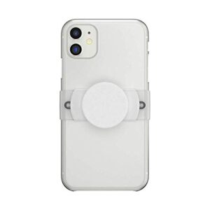 popsockets phone grip slide for phones and cases, sliding phone grip with expanding kickstand - white
