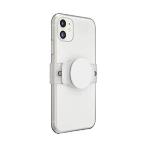 PopSockets Phone Grip Slide for Phones and Cases, Sliding Phone Grip with Expanding Kickstand - White