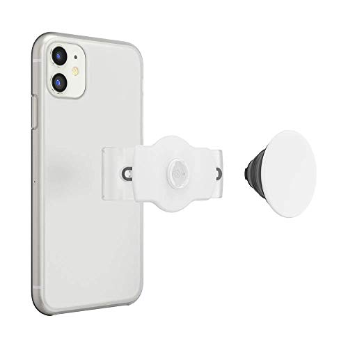 PopSockets Phone Grip Slide for Phones and Cases, Sliding Phone Grip with Expanding Kickstand - White