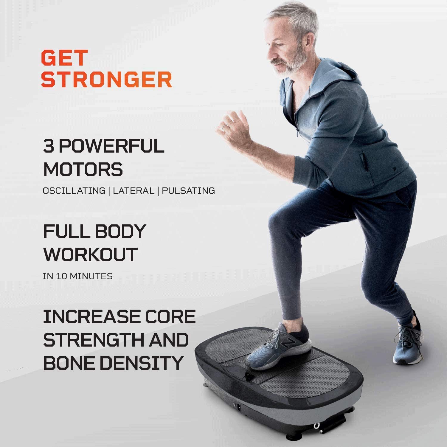 LifePro Rumblex Max 4D Black Vibration Plate Exercise Machine with Loop Resistance Bands - Full Body Workout Equipment for Home Fitness, Shaping, Training, Recovery, Weight Loss