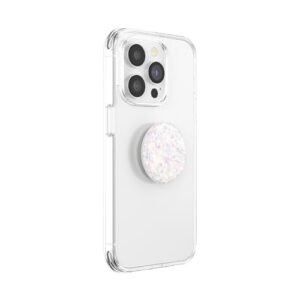 PopSockets Phone Grip with Expanding Kickstand, Glitter PopGrip - Confetti White