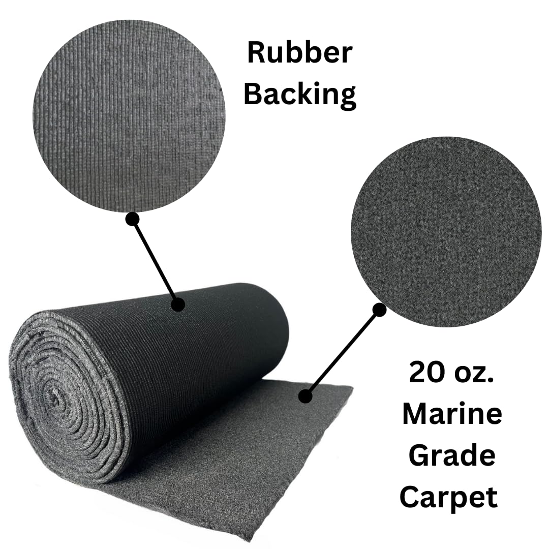 Carpet, by the Foote, 20oz. 18"(in) X18'(ft) Boat Trailer Bunk Carpet, Trailer Guide Carpet, Boat Carpet, Marine Carpet, Bunk Padding, Midnight