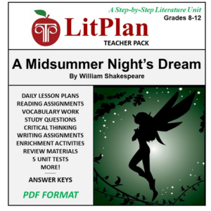 homeschool and online learning novel study guide for a midsummer night's dream