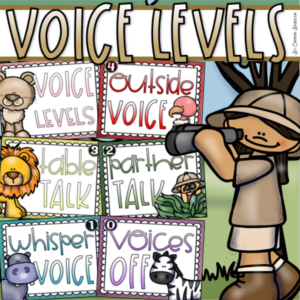 voice level chart posters jungle safari theme