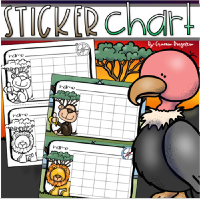 Positive Behavior Sticker Chart Jungle Safari Theme