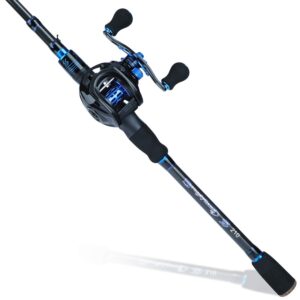 sougayilang baitcaster combo fishing rod and reel combo, ultra light baitcasting fishing reel for travel saltwater freshwater and beginner-6ft with right hand reel