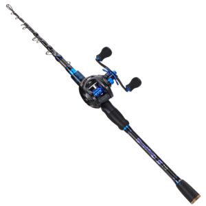 Sougayilang Baitcaster Combo Fishing Rod and Reel Combo, Ultra Light Baitcasting Fishing Reel for Travel Saltwater Freshwater and Beginner-6ft with Right Hand Reel