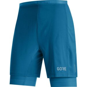 gore wear r5 2-in-1 men's running shorts, xl, sphere blue