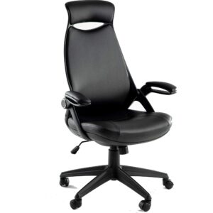 office chair leather multifunction executive swivel ergonomic high-back task lumbar and headrest support computer chair with arms desk chair black