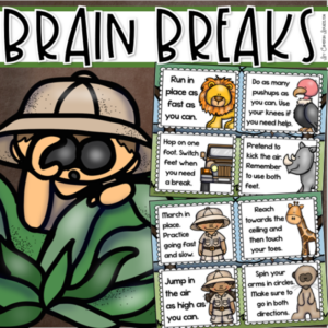 brain breaks movement cards jungle safari theme