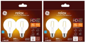 ge lighting 31536 led light bulbs, g25, clear soft white, 350 lumens, 4.5-watts, 2-pk. - quantity 44