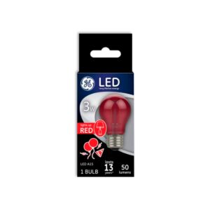 ge lighting 93116635 led party light bulb, a15, red, soft white, 100 lumens, 3-watt - quantity 1