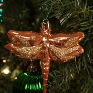 Clever Creations Dragonfly Christmas Ornament Set of 4 Pieces, Shatterproof Holiday Décor for Christmas Trees, Peach, Pink and Teal