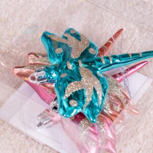 Clever Creations Dragonfly Christmas Ornament Set of 4 Pieces, Shatterproof Holiday Décor for Christmas Trees, Peach, Pink and Teal