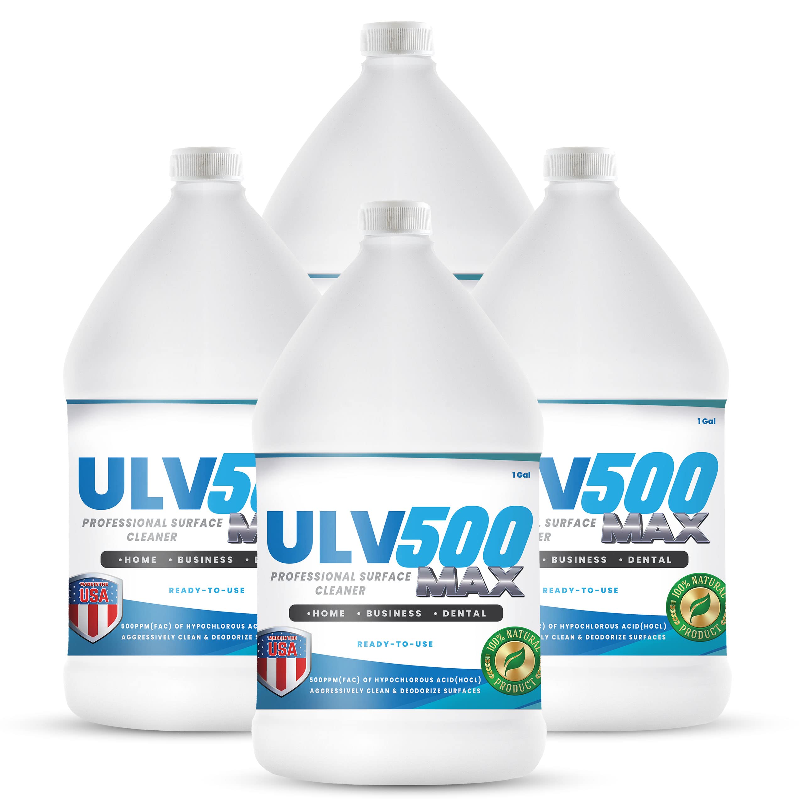 Petra ULV500 Hypochlorous Acid 500PPM (4 Gallons) For ULV Foggers & Handheld Atomizers, For Dental And Medical Professionals, HOCL Professional Surface Cleaner