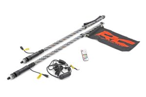 rough country 4' multi-function utv led whip light kit w/remote - 93004