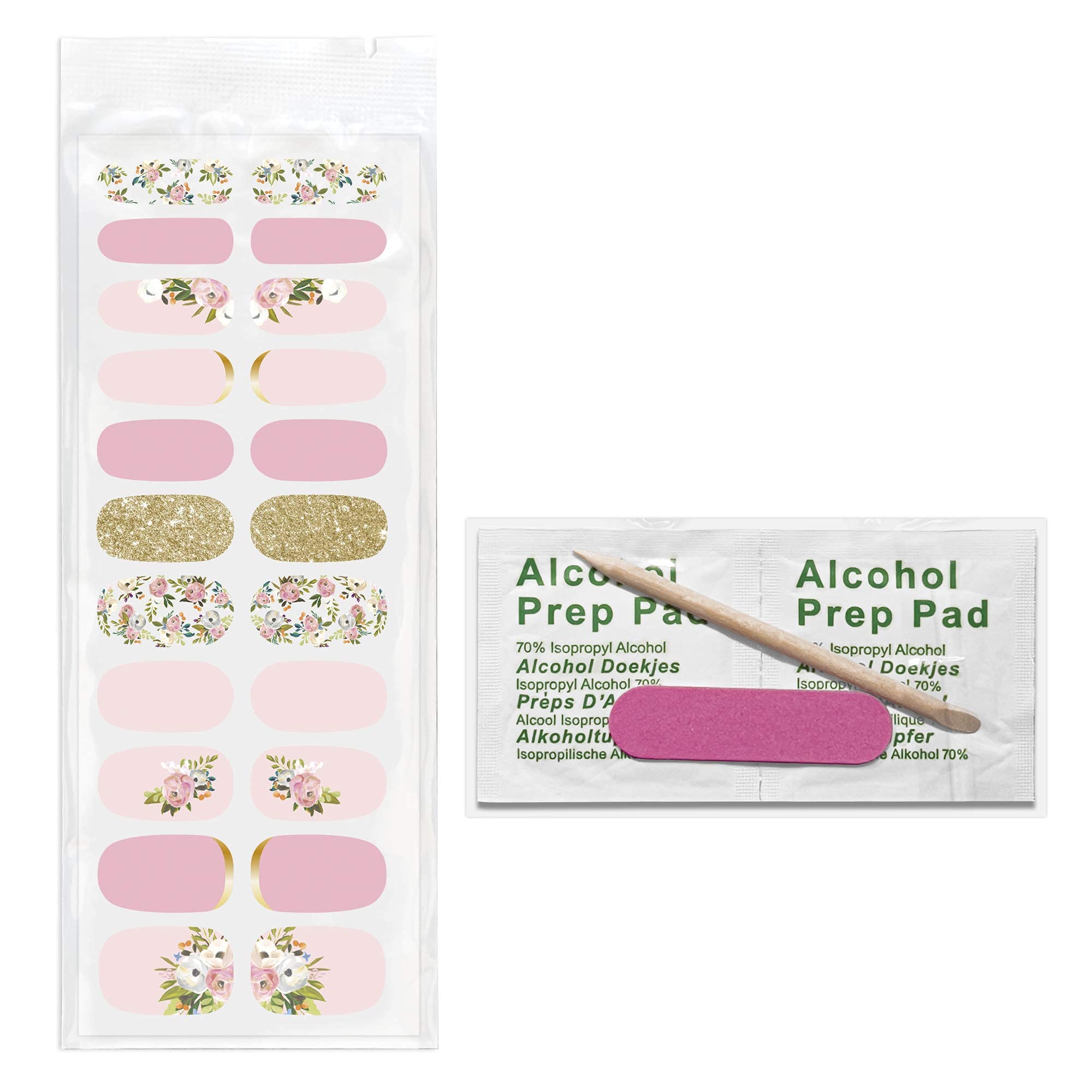 Studio Oh! Mani Nail Wrap Kit - 22 Nail Wraps & Stickers in Various Designs & Colors with Application Tools - Easy to Apply - Lasts up to a Month Without Chipping or Peeling - Bella Flora