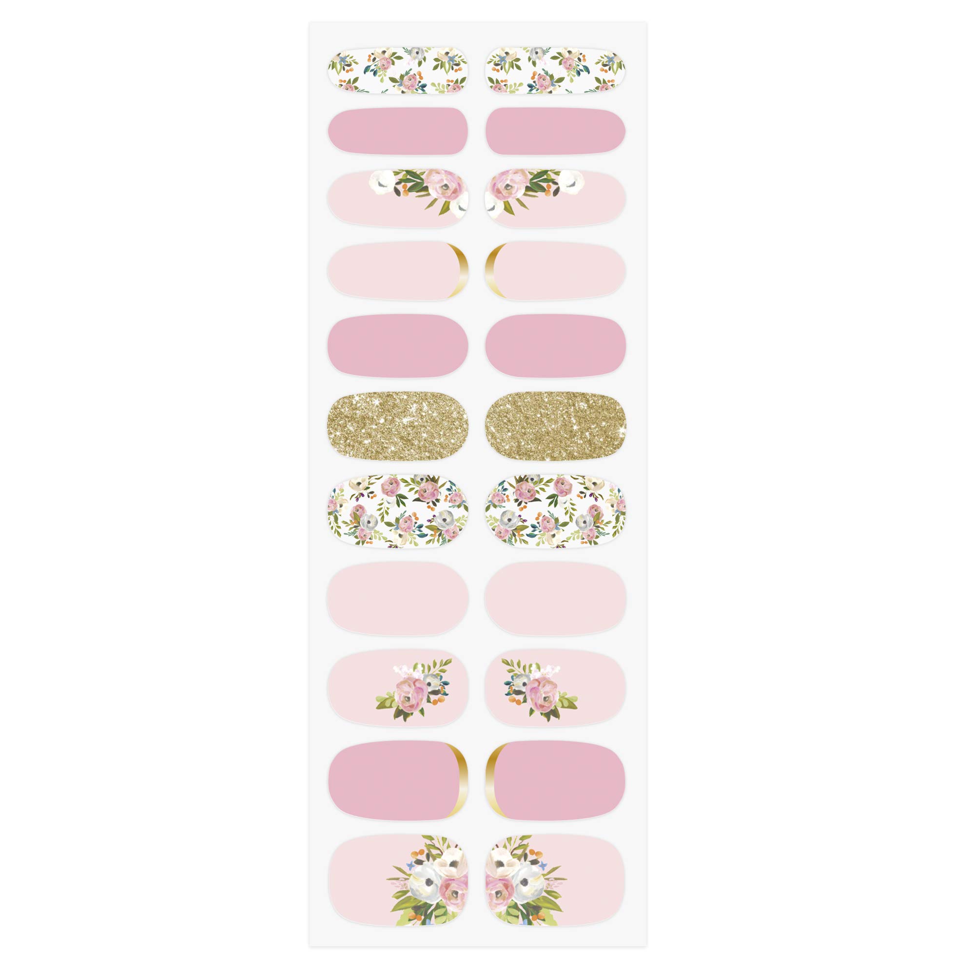 Studio Oh! Mani Nail Wrap Kit - 22 Nail Wraps & Stickers in Various Designs & Colors with Application Tools - Easy to Apply - Lasts up to a Month Without Chipping or Peeling - Bella Flora