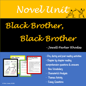 novel study unit: black brother, black brother by jewell parker rhodes