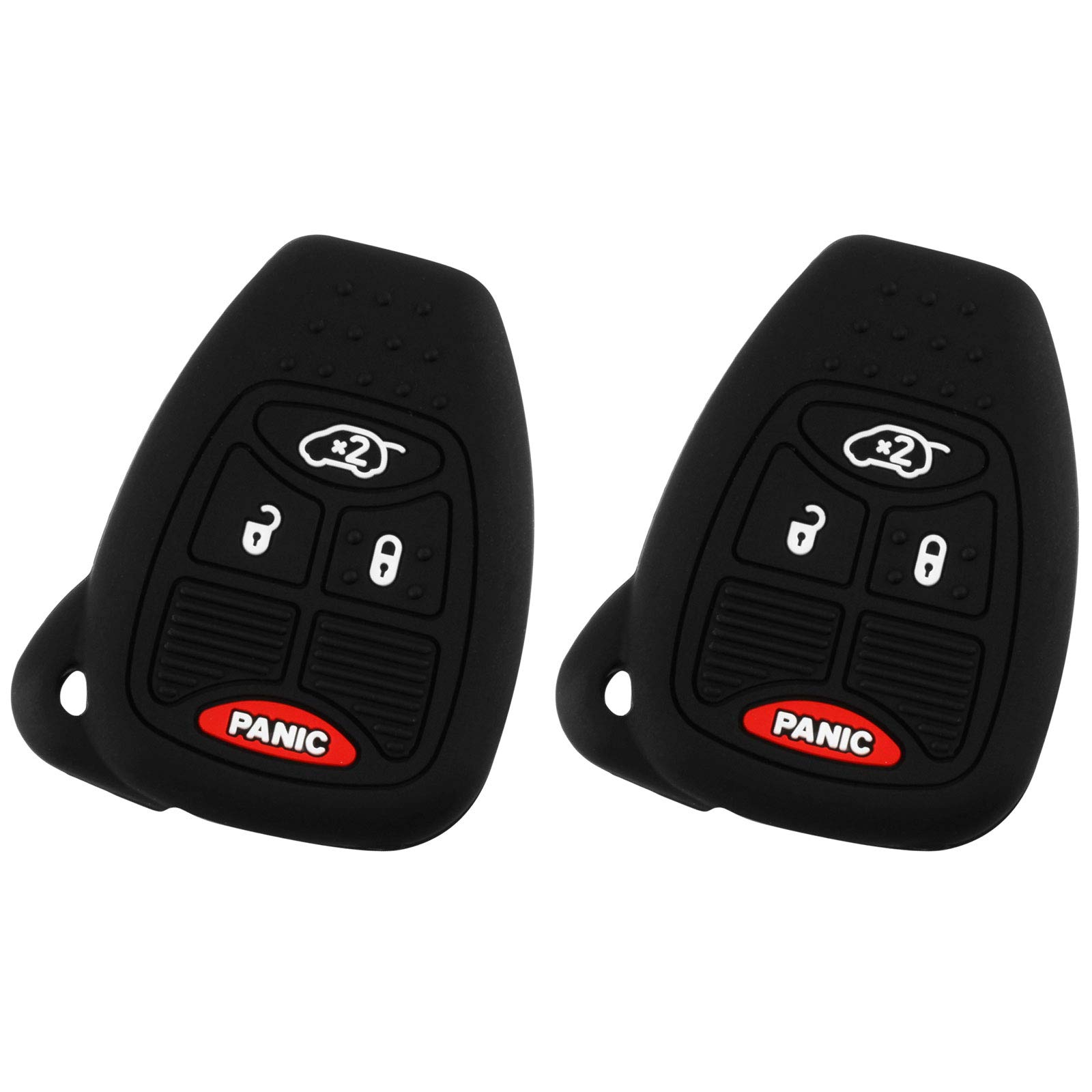 2x Key Fob Keyless Entry Remote Cover Protector for Jeep Dodge Chrysler (OHT692427AA, M3N5WY72XX) 4 Button