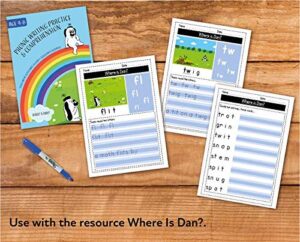 writing and comprehension practice: where is dan (4-8 years)