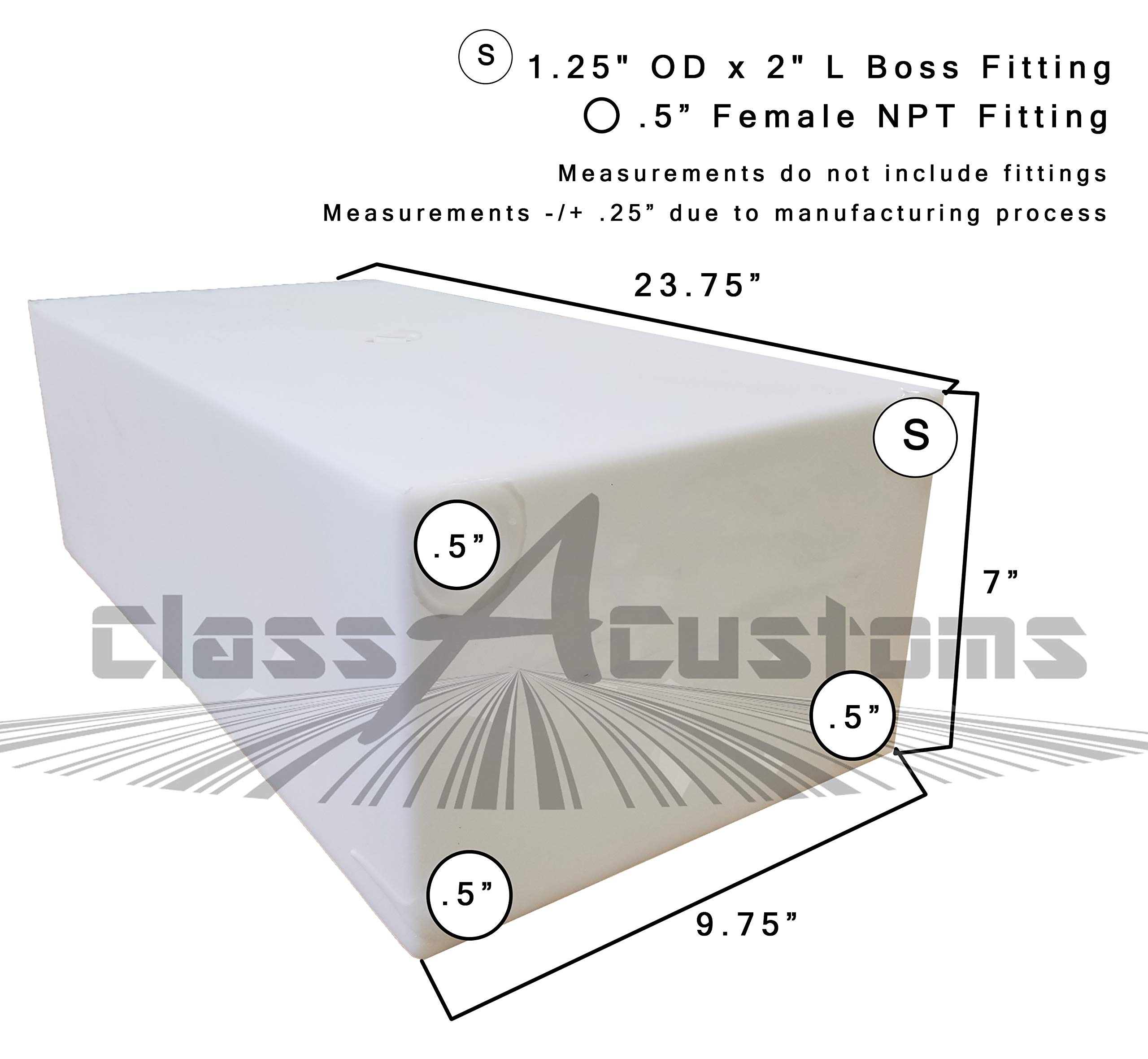 Class A Customs | Spouted 7 Gallon RV Concession Fresh and Gray Water Holding Tank | T-0700-SP