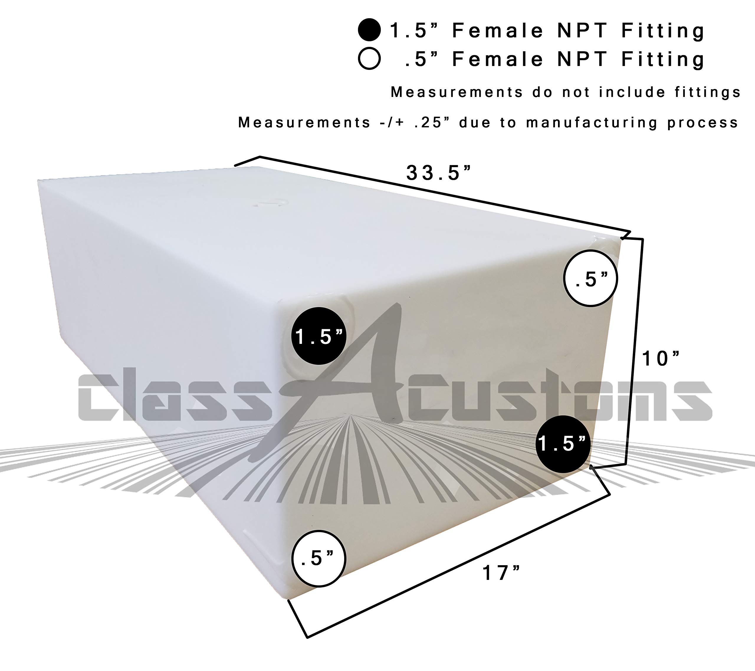 Class A Customs | 25 Gallon RV Concession Fresh and Gray Water Tank & Plumbing Kit | T-2500-BPK