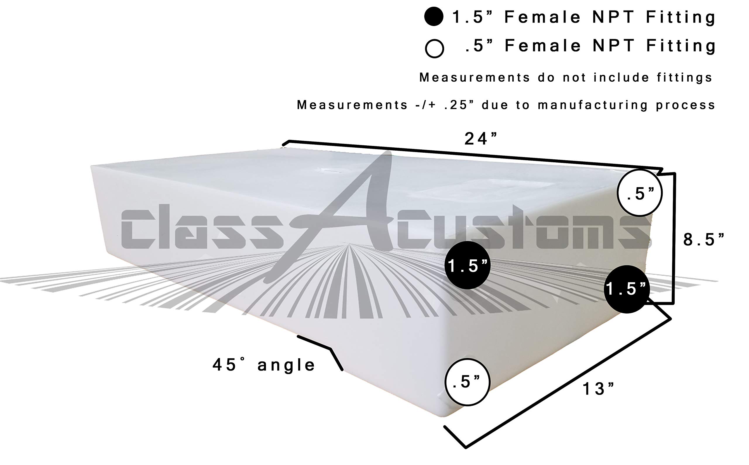 Class A Customs | Under Mount 10 Gallon RV Concession Fresh and Gray Water Holding Tank | UM-1000