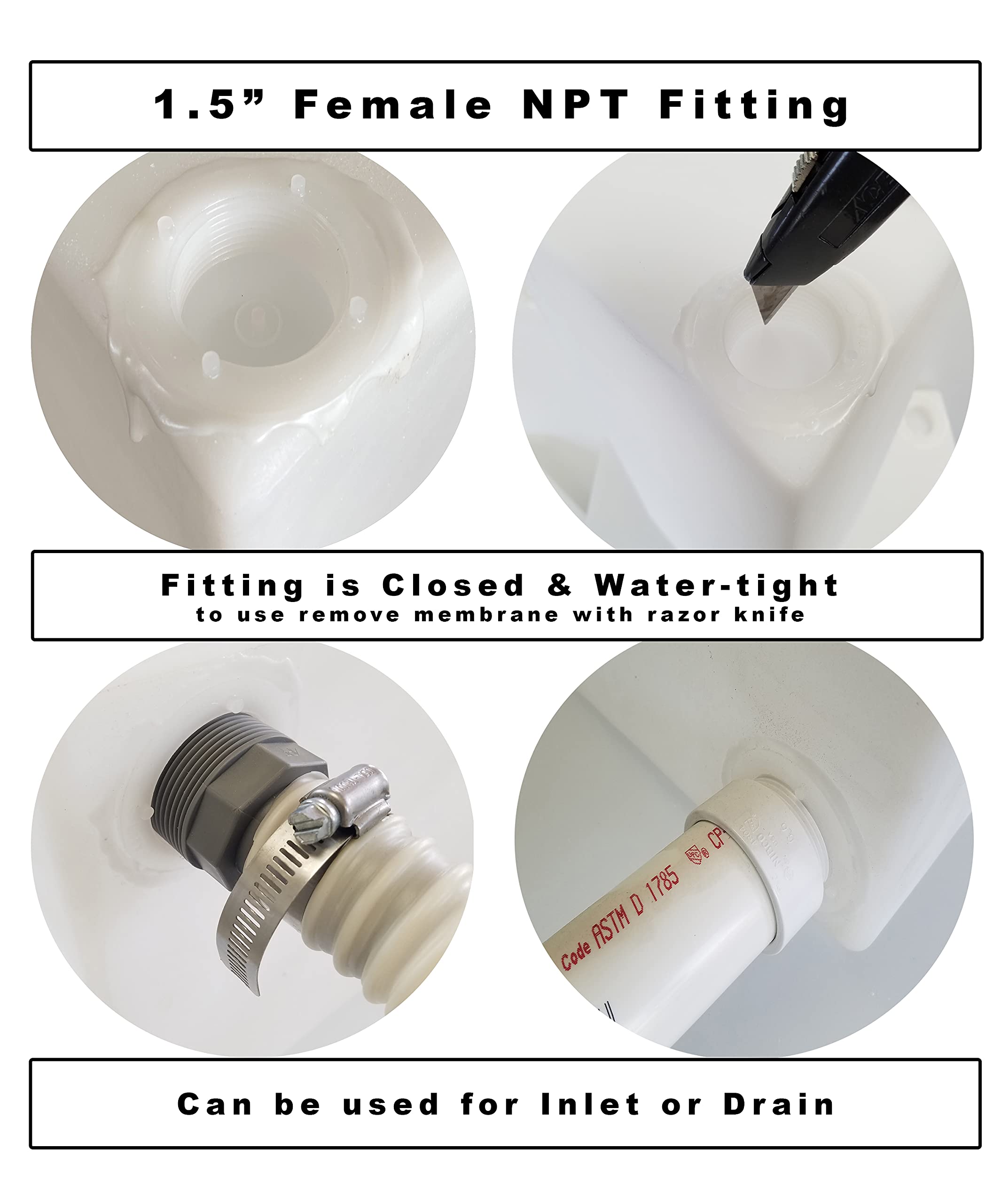 Class A Customs | Under Mount 20 Gallon RV Concession Fresh and Gray Water Holding Tank & Plumbing Kit UM-2000-BPK