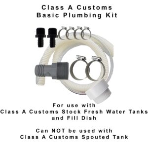 Class A Customs | Under Mount 20 Gallon RV Concession Fresh and Gray Water Holding Tank & Plumbing Kit UM-2000-BPK