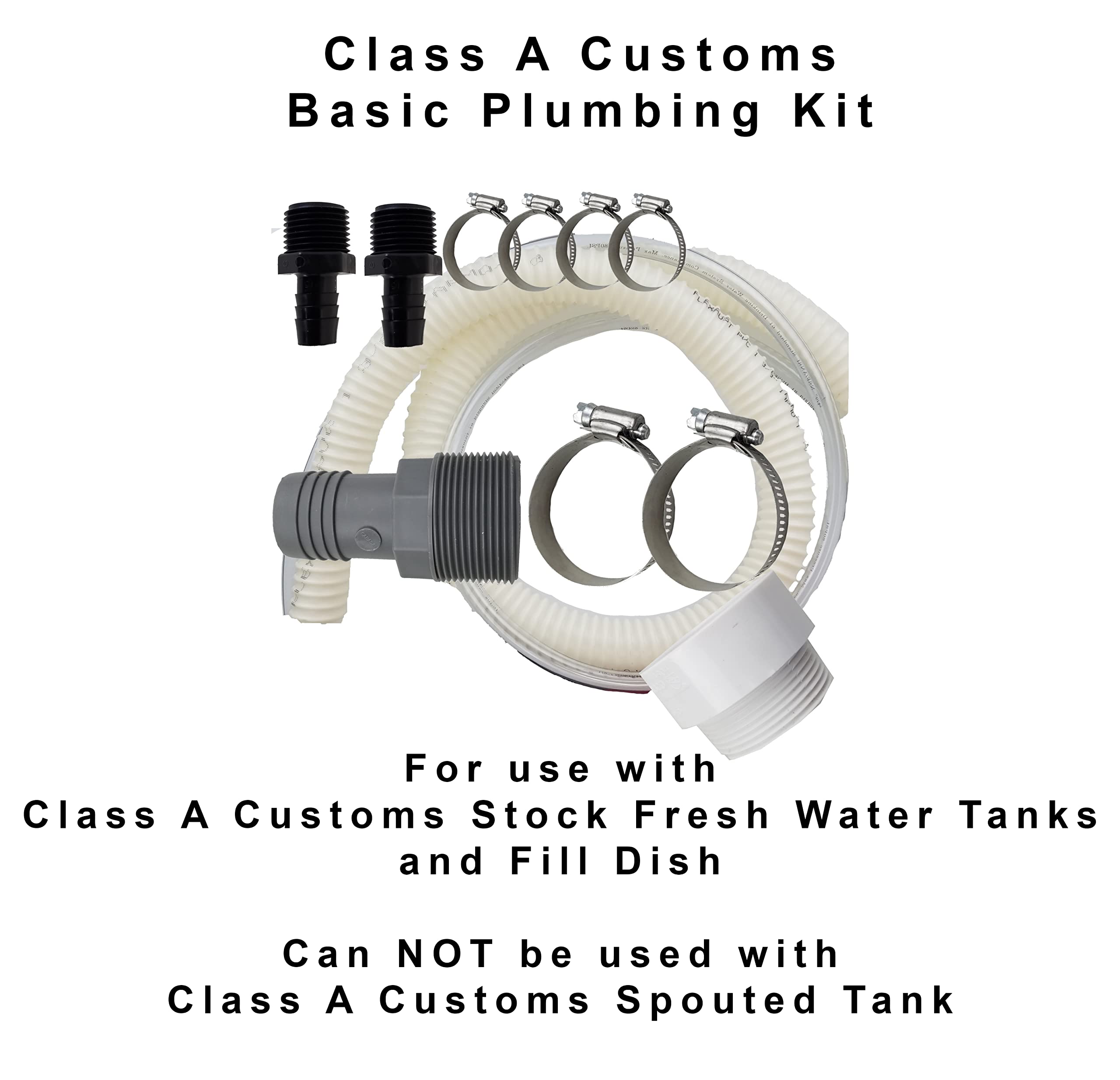 Class A Customs | Under Mount 20 Gallon RV Concession Fresh and Gray Water Holding Tank & Plumbing Kit UM-2000-BPK