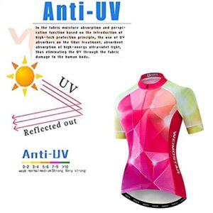 Women's Cycling Jersey, Short Sleeved Bike Shirt Mountain Jersey Comfortable Quick Dry Wear Top