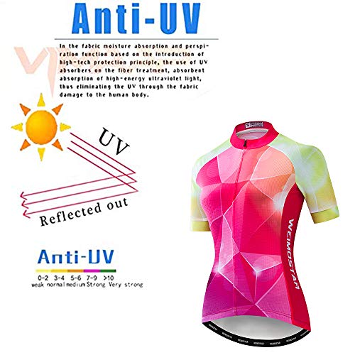 Women's Cycling Jersey, Short Sleeved Bike Shirt Mountain Jersey Comfortable Quick Dry Wear Top