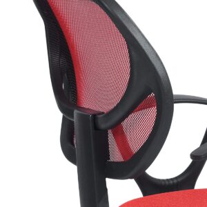 Geniqua Red Mesh Office Chair Ergonomic Back Support Mid-Back Home Computer Chair Swivel Adjustable Task Chair, for Home Office