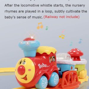 ROFAY Electric Engine Train Cars Toy Set 4pcs, Colorful Train Set with Music and Lamp Cars for Kids Baby Toddlers Early Educational Toys