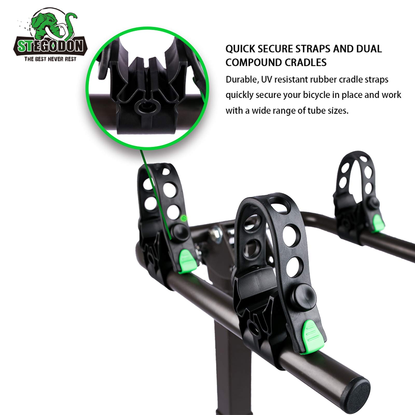 STEGODON 2 Bike Hitch Rack 2'' Hitch Receiver Heavy Duty Bicycle Carrier Racks Hitch Mount Double Foldable Rack for Cars, Trucks, SUV，Hatchback RV，Tow Hitch and Minivans