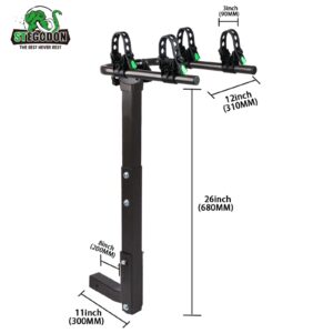 STEGODON 2 Bike Hitch Rack 2'' Hitch Receiver Heavy Duty Bicycle Carrier Racks Hitch Mount Double Foldable Rack for Cars, Trucks, SUV，Hatchback RV，Tow Hitch and Minivans