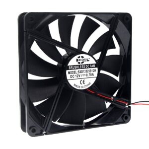 sxdool 135x135x25mm 12v 0.70a dc brushless cooling fan for psu power supply,pc case chassis,high speed cfm powerful cooler
