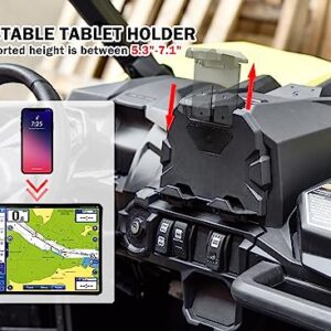 SAUTVS Portable Electronic Device Mount, Adjustable Tablet Phone Holder for Can Am Maverick Sport, Trail, Commander (Replace #715005212)