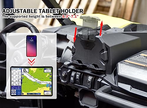 SAUTVS Portable Electronic Device Mount, Adjustable Tablet Phone Holder for Can Am Maverick Sport, Trail, Commander (Replace #715005212)