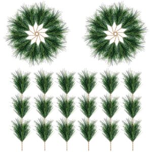 60 pcs artificial green pine needles branches-small pine twigs stems picks-fake greenery pine picks for christmas garland wreath embellishing and home holiday garden decoration