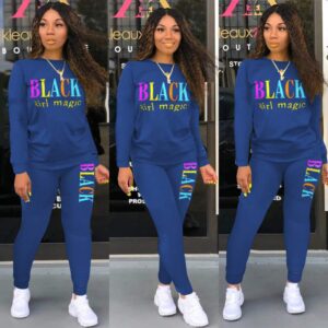 Remelon Women Two Piece Outfits Sweatsuit - Casual Long Sleeve Pullover Top Bodycon Pants Sets Loungewear Tracksuits