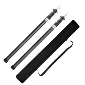 azarxis adjustable tarp poles telescoping aluminum rods for tent fly and tarps, lightweight replacement tent poles for camping, backpacking, hiking (black - pack of 2)