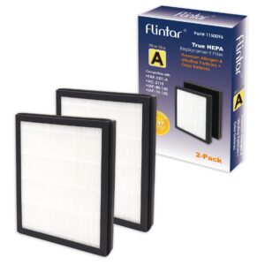 Flintar Type A True HEPA Replacement Filter A, Compatible with Filtrete FAP-C01-A and IDYLIS AC-2119, IAP-10-100, IAPC-40-140, IAP-10-150, Part #1150096, Made in Taiwan, Filter Size A, 2-Pack