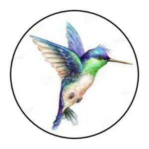 without brand set of 48 envelope seals labels beautiful hummingbird 1.2" round