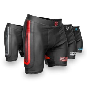 sanabul core compression base layer workout shorts (red, large)