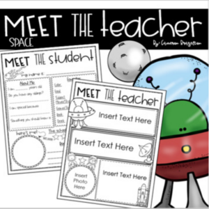 meet the teacher editable handout outer space theme