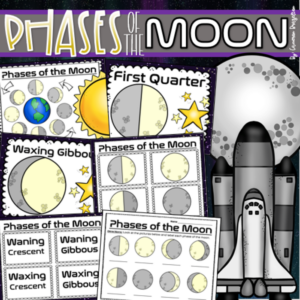phases of the moon posters and matching activity