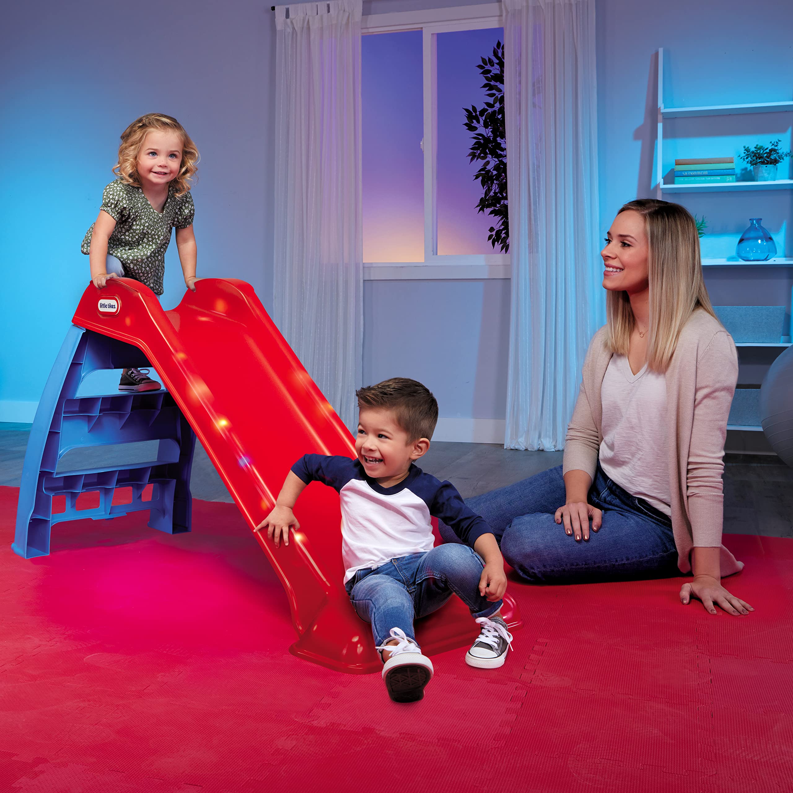 Little Tikes Light-Up First Slide for Kids Indoors/Outdoors , Red