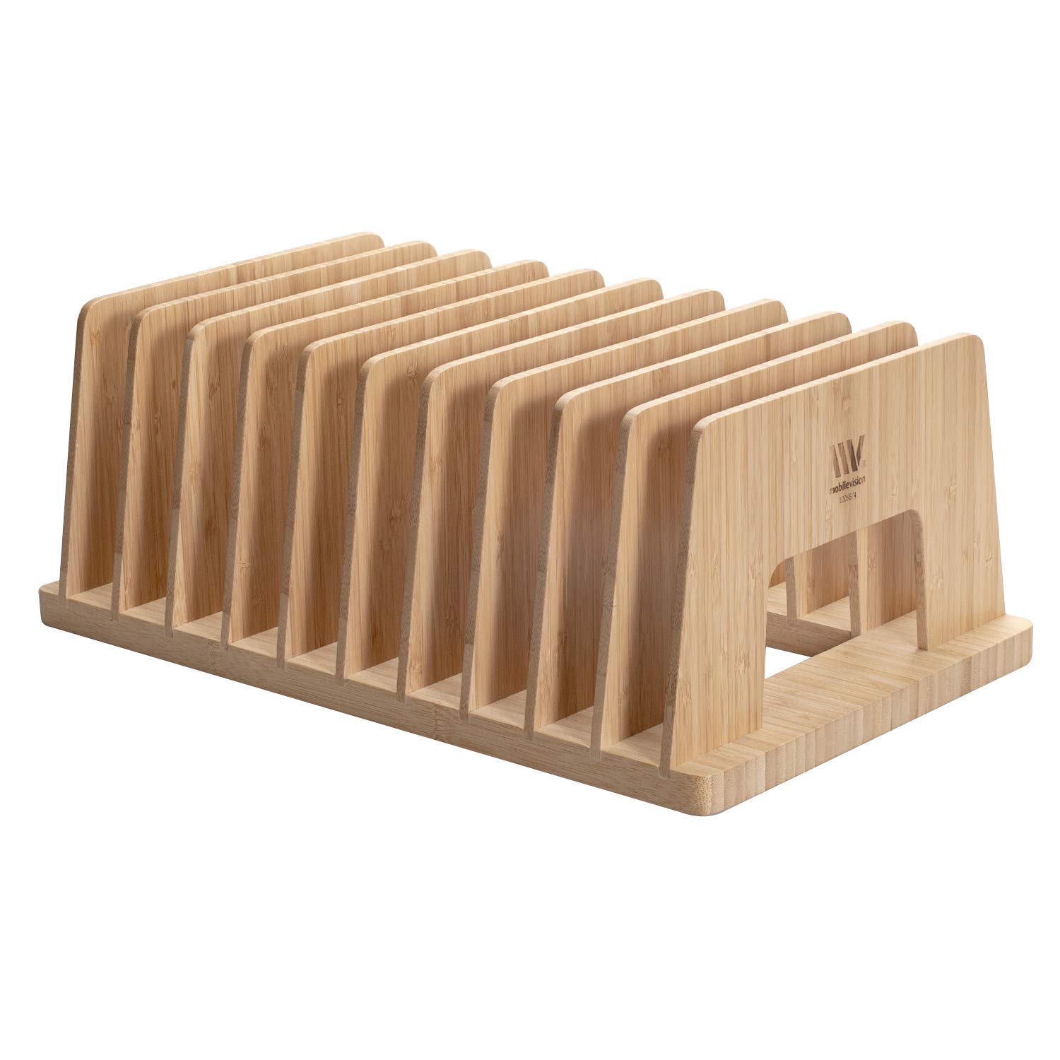 MobileVision Bamboo Desktop File Folder Organizer and Paper Tray, 10 Slots